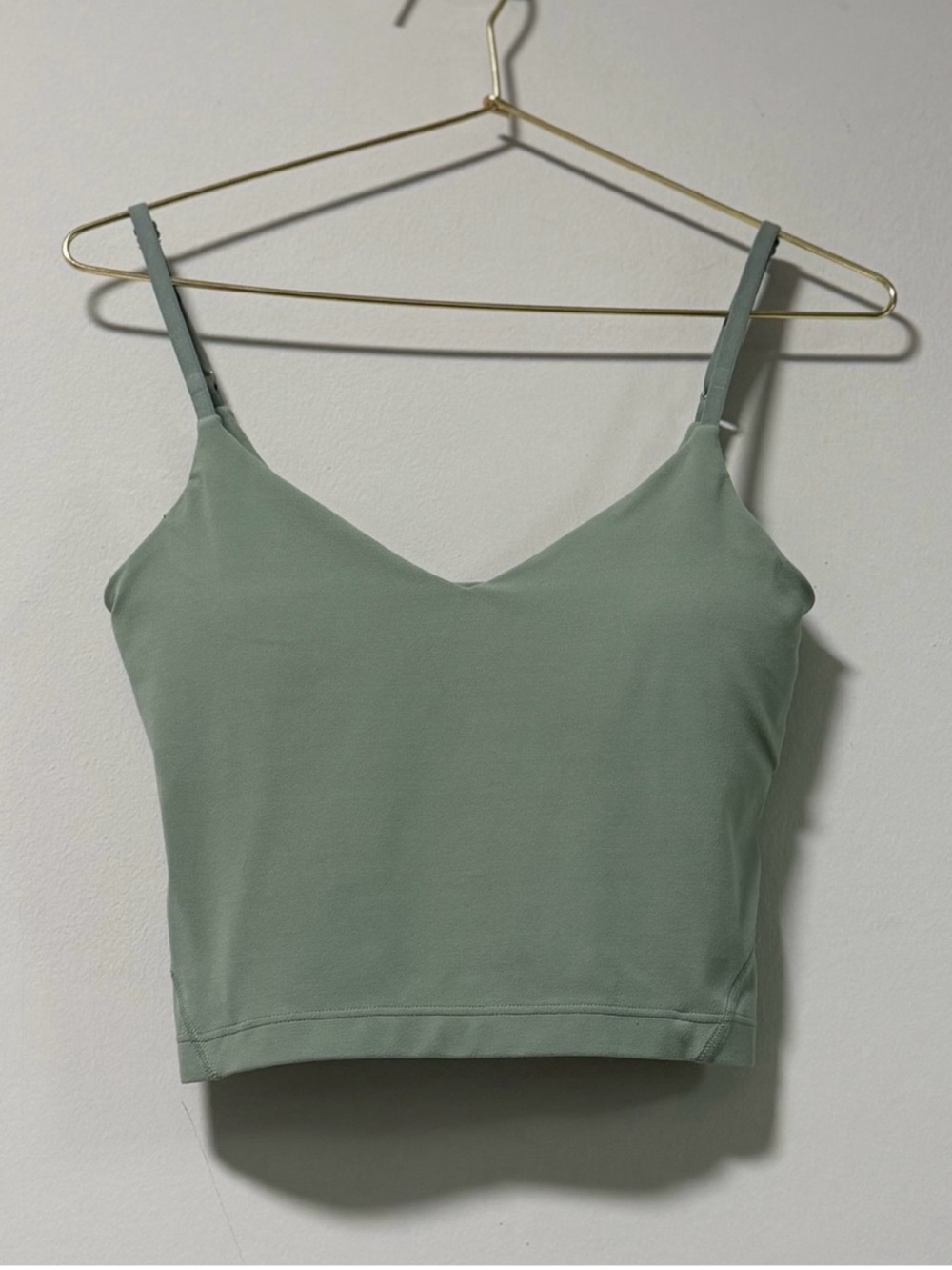 Lululemon Align Cropped Cami Tank Top Size 2 Sage Green Light Support A/B Cup